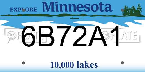 6B72A1 Minnesota License Plate