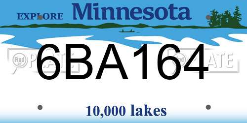 6BA164 Minnesota License Plate