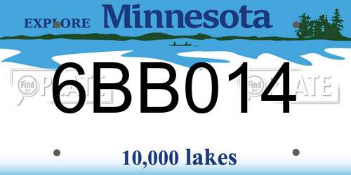 6BB014 Minnesota License Plate