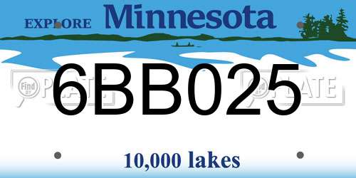 6BB025 Minnesota License Plate