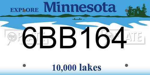 6BB164 Minnesota License Plate