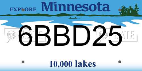 6BBD25 Minnesota License Plate