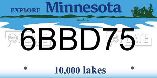 6BBD75 Minnesota License Plate