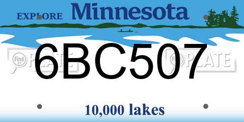 6BC507 Minnesota License Plate