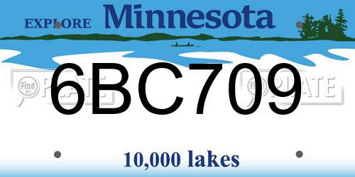 6BC709 Minnesota License Plate