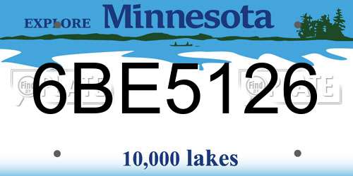 6BE5126 Minnesota License Plate