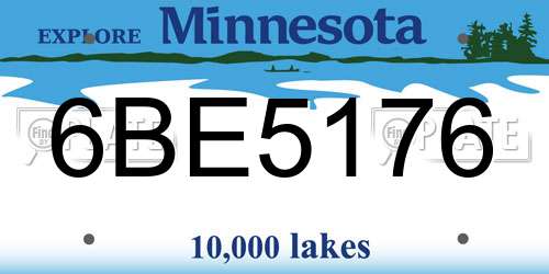 6BE5176 Minnesota License Plate