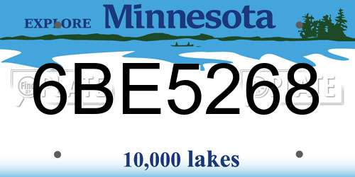 6BE5268 Minnesota License Plate