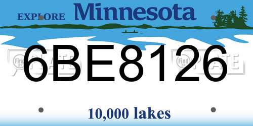 6BE8126 Minnesota License Plate