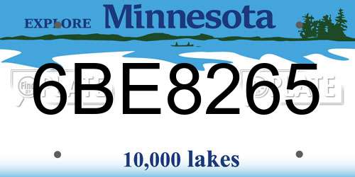 6BE8265 Minnesota License Plate