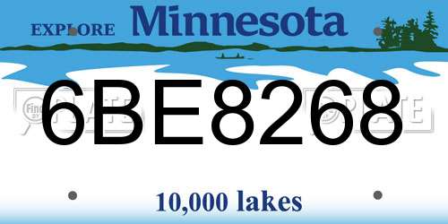 6BE8268 Minnesota License Plate