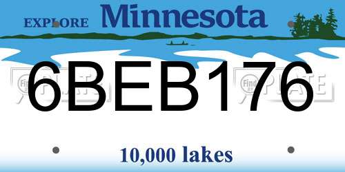 6BEB176 Minnesota License Plate