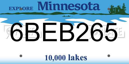 6BEB265 Minnesota License Plate
