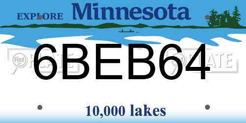 6BEB64 Minnesota License Plate