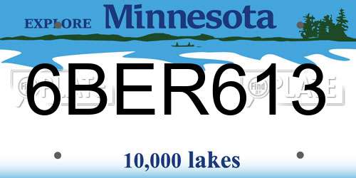 6BER613 Minnesota License Plate
