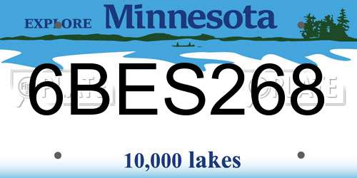 6BES268 Minnesota License Plate