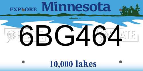 6BG464 Minnesota License Plate