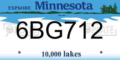 6BG712 Minnesota License Plate