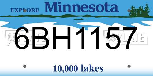 6BH1157 Minnesota License Plate