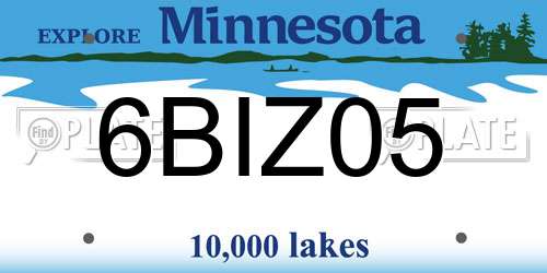 6BIZ05 Minnesota License Plate