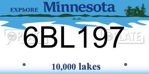 6BL197 Minnesota License Plate