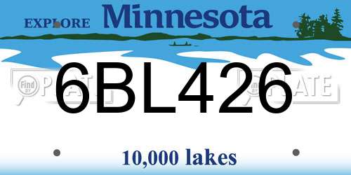 6BL426 Minnesota License Plate