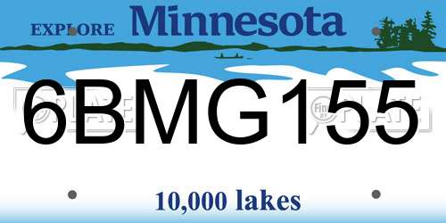 6BMG155 Minnesota License Plate