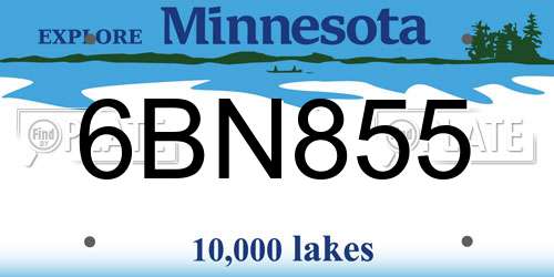 6BN855 Minnesota License Plate