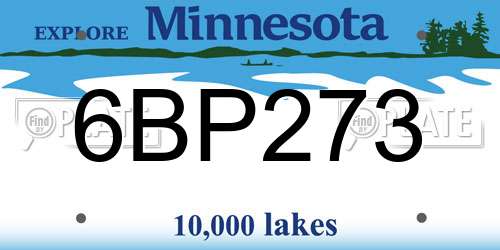 6BP273 Minnesota License Plate