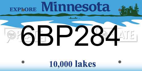 6BP284 Minnesota License Plate