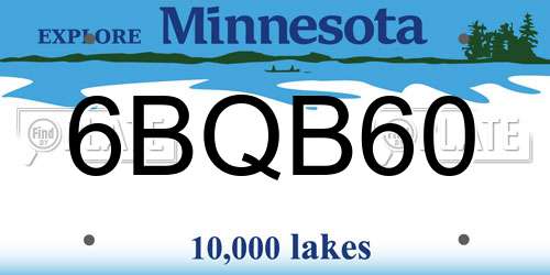 6BQB60 Minnesota License Plate