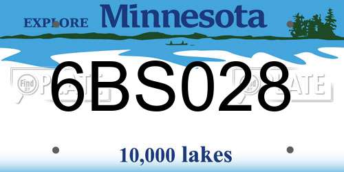 6BS028 Minnesota License Plate