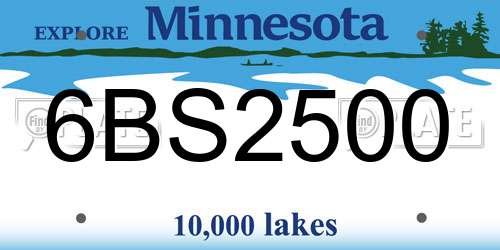 6BS2500 Minnesota License Plate