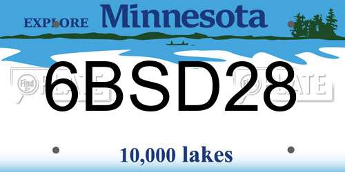 6BSD28 Minnesota License Plate