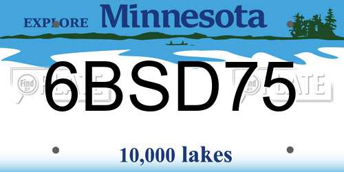 6BSD75 Minnesota License Plate