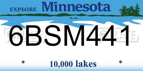 6BSM441 Minnesota License Plate