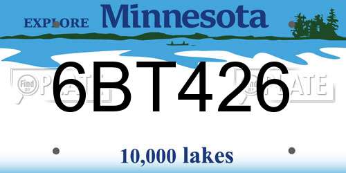 6BT426 Minnesota License Plate