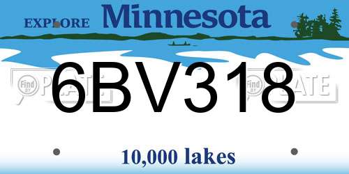 6BV318 Minnesota License Plate