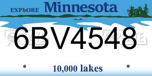 6BV4548 Minnesota License Plate