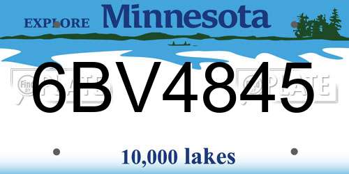 6BV4845 Minnesota License Plate