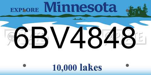 6BV4848 Minnesota License Plate
