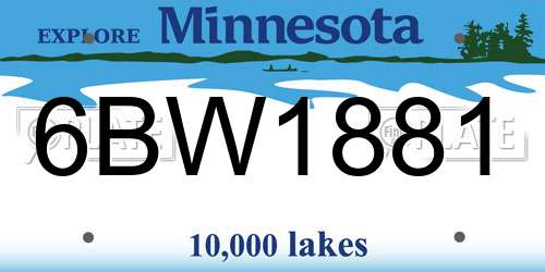 6BW1881 Minnesota License Plate