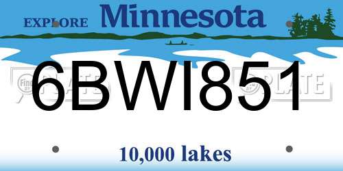 6BWI851 Minnesota License Plate