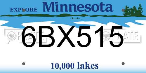 6BX515 Minnesota License Plate