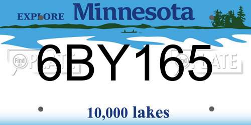 6BY165 Minnesota License Plate