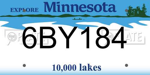 6BY184 Minnesota License Plate