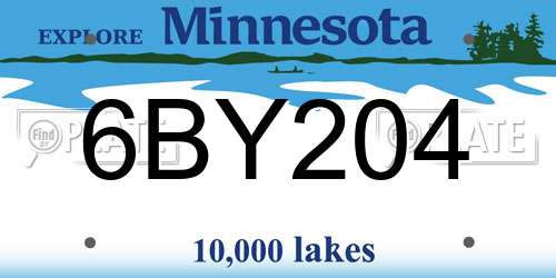 6BY204 Minnesota License Plate