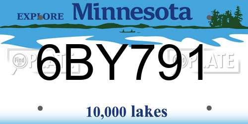 6BY791 Minnesota License Plate