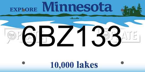 6BZ133 Minnesota License Plate