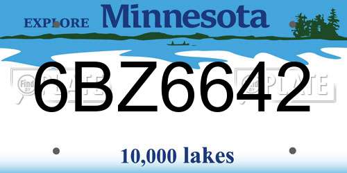 6BZ6642 Minnesota License Plate
